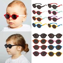 Baby Girls Cute Silica Gel Round Outdoor Sun Protection Sunglasses Children Lovely Sunglasses Boys Kids Eye Protection Glasses