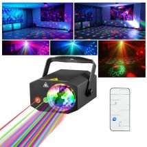 Party Light Dj Disco Ball Light with Pattern Laser Projection and Sound Activation, Colorful Flashing Stage Lighting, Suitable for Party, Indoor Dance, Birthday, Carnival, Karaoke, Christmas, Wedding,