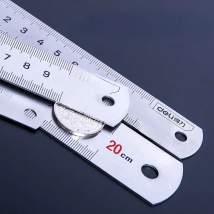 Deli 1 Pcs 15/20/30/50cm Multi-standard Measuring Ruler Stainless Steel Woodworking Portable Hand Percision Measuring Tools