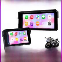 Srnubi 5/8.1'' Motorcycle Screen GPS Navigator Wireless Carplay Android Auto Helmet Bluetooth Portable Car Stereo for Motorbike