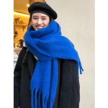 New Women Thick Shawl Wraps Scarf Winter Warm Fashion Solid Color Pashmina Scarves Long Tassel Hijab Stoles bufanda mujer