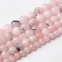 Natural Pink Opal Stone Beads For Jewelry Making Round Loose Spacer Beads Diy Bracelet Accessories 4 6 8 10 12MM 15" Wholesale