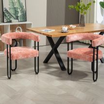LVHOM Comode sedie da pranzo 2 set, rivestimento in velluto, design con schienale rotondo cavo - Sedie per sala da pranzo e soggiorno