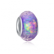 10Pcs Purple Color Cut Faceted Large Hole Plastic Resin Muranos Beads Charms for Women Hair Beads DIY Jewelry Bracelet Making