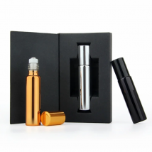 50 Pcs/Lot 10ml Packing Box Essential Oil Bottle Stainless Steel Roller Ball Bottle Perfume Glass Bottle Travel Cosmetic