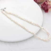 Cauuev Natural Freshwater Pearl Choker Necklace Baroque pearl Jewelry for Women wedding 925 Silver Clasp Wholesale 2024 trend C