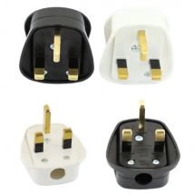 1pcs White Black Grounded 250V UK 13A British Wiring Plug 3 Pin Fused BS1363 Adaptor Power Cable Connector Wire Converter