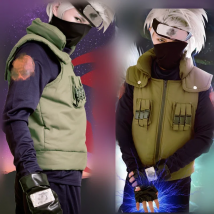 Anime Ninja Coat Cosplay Costume Kaka Halloween Clothes Vest Shirt Pant Headband Set For  Adult Plus Size Custom Made
