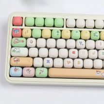 MOG/MOA Keycaps Big Set PBT Dye Sub Anime Key cap Crayon for Mechanical Keyboard Animation Surrounding Cute Keycaps Girl Gift