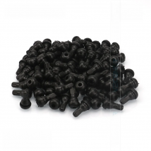 TR412 Snap-In Tire Valve Stems Short Black Rubber Tire Accessories with Dust Cap