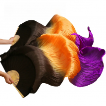 Slik Fans Belly Dance New Arrivals Stage Performance Dance Fans 100% Silk Veils Colored Women Belly Dance Fan Veils (2pcs)