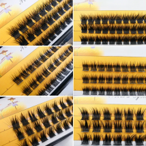1 Box of 36 Clusters Segmented False Eyelashes Volume C 3D Eyelashes Natural Eyelash Extensions Makeup Eyelash Tool