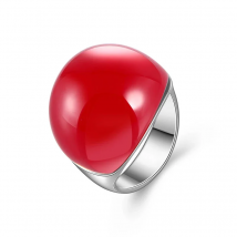 Size7-10 Big Red Semi-Precious Stone Ring for Female opal Anillos Accessories High Quality