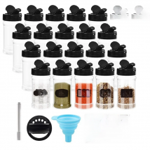 4/10/15/20pcs Spice Jars with Labels Plastic Transparent Spice Bottle Containers for Spice Pepper Salt Cocina Kitchen Spice Jar