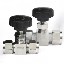Adjustable needle valve stainless steel SS304 high pressure acid proof straight ferrule tube 2 way needle valve Flow control