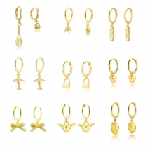 Minimalist Multiple Hangs Asymmetry Tennis Racket & Tennis Drop Earring Ohrringe Piercing Pendiente Hoop Ear Ring Women Jewelry