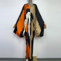 Europe bech Over Size Summer fashion print 2022 WINYI Kaftan robe sexy femme Maxi women's robes long beach V-neck Bohemian dress