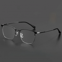 Stainless Steel  Frame Reading Glasses Men Business Presbyopic Anti Blue Rays Optical Eyeglasses Male Strong Metal Eyewear