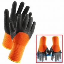 1Pair Winter Waterproof Work Safety Thermal Gloves Anti-Skidding Latex Rubber Garden Gloves For Worker Builder Hands Protection