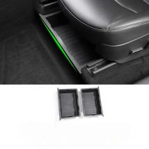 Underseat Storage Box for Tesla Model Y 2021-2024 Seats Drawer TPE Hidden Storage Tray Push Pull Car Organizer Car Accessories