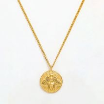 Joolim Jewelry High End PVD Wholesale Fashionable Bee Coin Pendant Stylish Stainless Steel Necklace For Women