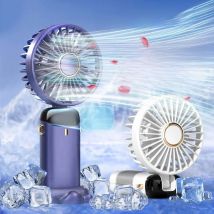 Portable Handheld Mini Fan Foldable Neck Hanging Fans 5 Speed USB Rechargeable Fan with Phone Stand and Display Screen 1800mAh