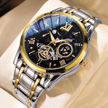 OPK8135 Men's Watch, Steel Band with Night Glow Waterproof