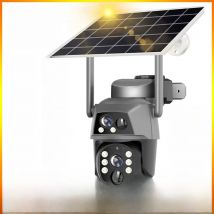 4G Solar Camera Outdoor Dual Lens 8MP 4K WiFi PTZ IP Security Camera With Solar Panel CCTV Built in Battery Auto Tracking Cam