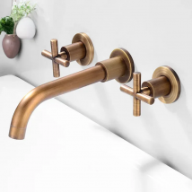 Bathtub Basin Mixer Tap Chrome Antique Brass Bathroom Sink Mixer Tap Faucet Wall Mounted 3 Pcs Black Faucet Dual Handle Sink Tap