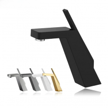 TOLM Basin Faucet Cold and Hot Water Bathroom Faucet Basin Mixer Tap Sink Tap Cuba For Bathroom Sink Bathroom Mixer Black Faucet