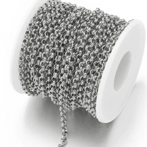 1 Meter Stainless Steel Round Rolo Link Chains 2mm 3mm 4mm 5mm 6mm Cross Chains for Necklace Bracelet Jewelry Making Accessories