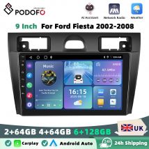 Podofo Android Carplay Car Radio For Ford Fiesta Mk VI 5 Mk5 2002-2008 Android Auto Multimedia Player GPS Navigation BT FM RDS