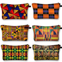 African Woman Print Cosmetic Bag Afro Ladies Makeup Bags Fashion Girls Cosmetic Case Portable Lipstick Storage Bags for Travel