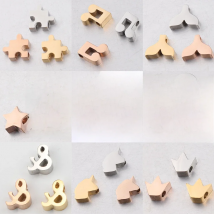 Fnixtar 5Pcs/Lot Moon Star Cross Beads Charms  Stainless Steel Beads For DIY Making Necklace Braid Bracelets Christmas Jewelry
