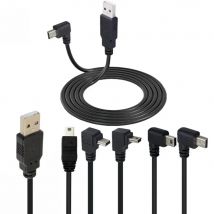 USB Data Cable A Male to Mini USB B 5Pin Male 90 Degree UP / Down / Left / Right Angle Adapter Charge Sync 0.25M 0.5M 1.5M 3M 5M
