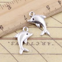 20pcs Charms Lovely Dolphin 23x13mm Tibetan Bronze Silver Color Pendants Antique Jewelry Making DIY Handmade Craft