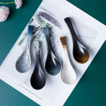 Ceramic Soup Spoon Japanese Tableware Eating Spoon Creative Spoons Kitchen Cooking Utensil Tool Teaspoon Catering For Kicthen