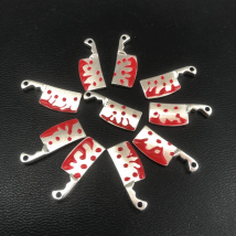 10pcs Halloween Zinc Alloy Silver Color Chef Cleaver Charms Kitchen Knife Pendants for DIY Bangle Bracelet Findings