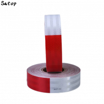 2'' DOT White Red Prismatic Self-Adhesive Reflective Sticker Warning Strip Car-styling Decal Corrosion Resistance Reflector Tape