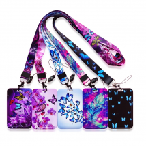 Women Like Butterfly Name Card Covers ID Card Holder Lanyard Retractable Clip Card Case Girls Visit Door ID Badge Holders Custom