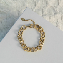 Wild & Free New Simple Gold Color Link Chain Bracelets For Women Fashion Punk Thick Big Circle Chain Bracelet Party Jewelry Gift