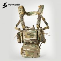 VOTAGOO Chester rig attrezzatura pettorale tattica, mini petto Molle regolabile e staccabile con tasca per riviste 5,56/7,62