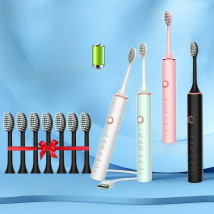 New N100 Sonic Electric Toothbrush Adult Timer Brush 6 Mode USB Charger Rechargeable Tooth Brushes Replacement Heads Set