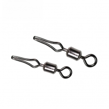 Bimoo 100pcs 360° Roation Copper Swivel with Side Line Clip Fishhook and Crap Fishing Connector Fishing Swivels Tackle with Snap