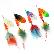 W.P.E KOMODO Spinner Lure 15g/22g 1pcs Hard Bait Spoon Lure Feather Treble Hook Metal Fishing Lure Crankbait Bass Lure Wobblers