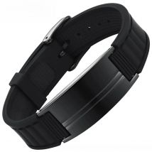 ARADOO Titanium Steel Silicone Power Wristband Bracelet for Men Antistatic Sports Wrist Strap