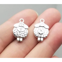15pcs/lot--20x13mm Antique Silver Plated Sheep Charms Jesus Pendants For DIY Keychain Supplies Jewelry Making Accessories