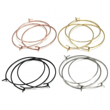 20pcs Stainless Steel Black Gold Color Hoop Earrings Findings Big Circle Ear Wire Earrings Clasp For DIY Jewelry Making Supplies