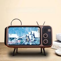 Portable Universal Retro TV Desktop Mobile Phone Holder Stand Mount Bracket Phone Holder  Retro TV Appearance Universal Easy use