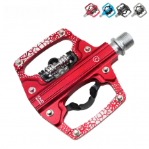 MZYRH  Bicycle Pedal 2 In 1 With Free Cleat For SPD System MTB Road Aluminum Anti-slip Sealed Bearing Bike Pedels